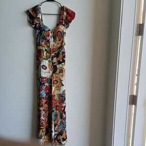 FASHION Multicolor Floral Patchwork Jumpsuit